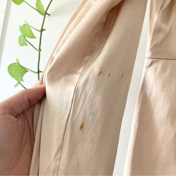 Lottie Hall Cream Black Silk Embroidered Faux Wrap Dress 14 - Picture 5 of 8